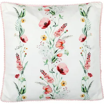 Polštář Polštář Máky v růžových barvách, 45 x 45 cm, růžová