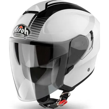 Helma na motorku Airoh přilba Hunter Jet - Simple bílá lesk, velikost S - S ARHHUNTERJET17GWHITE