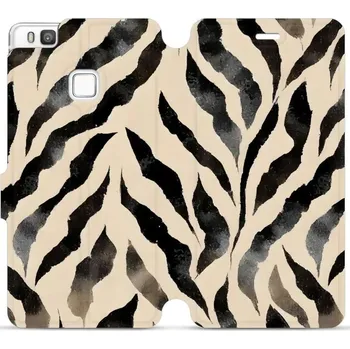 Pouzdro na mobilní telefon Flipové pouzdro Mobiwear - Huawei P9 Lite - VA53S Zebří (Knížkové flip pouzdro, obal, kryt na mobil Huawei P9 Lite - VA53S Zebří, materiál Umělá kůže + TPU - ochrana 360°, stojánek, silikonová vanička, magnetické zavírání)