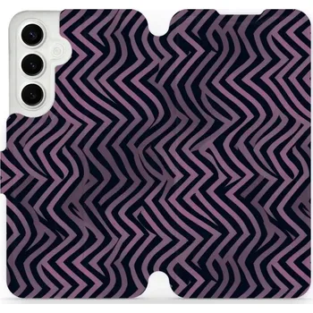 Pouzdro na mobilní telefon Flipové pouzdro Mobiwear - Samsung Galaxy S24 Plus - VA55S Fialové klikyháky (Knížkové flip pouzdro, obal, kryt na mobil Samsung Galaxy S24 Plus - VA55S Fialové klikyháky, materiál Umělá kůže + TPU - ochrana 360°, stojánek, silikonová vanička, magnetické)