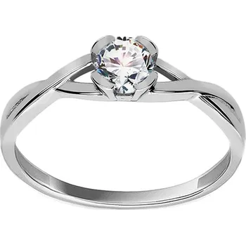 Prsten Zásnubní prsten z bílého zlata se zirkonem Merry IZ23496 + dárkové balení LUXUS zdarma