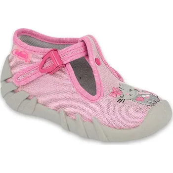 Dívčí bačkory BEFADO 110P433 dívčí bačkorky růžové kočička 20 110P433_20