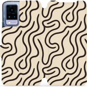 Pouzdro na mobilní telefon Flipové pouzdro Mobiwear - Vivo V21 5G - VA60S Linky (Knížkové flip pouzdro, obal, kryt na mobil Vivo V21 5G - VA60S Linky, materiál Umělá kůže + TPU - ochrana 360°, stojánek, silikonová vanička, magnetické zavírání)