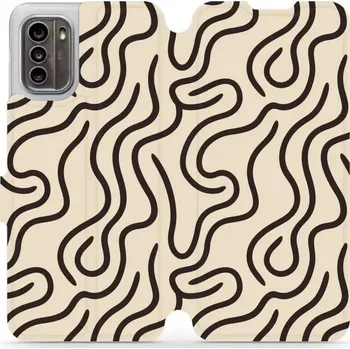 Pouzdro na mobilní telefon Flipové pouzdro Mobiwear - Nokia G60 5G - VA60S Linky (Knížkové flip pouzdro, obal, kryt na mobil Nokia G60 5G - VA60S Linky, materiál Umělá kůže + TPU - ochrana 360°, stojánek, silikonová vanička, magnetické zavírání)