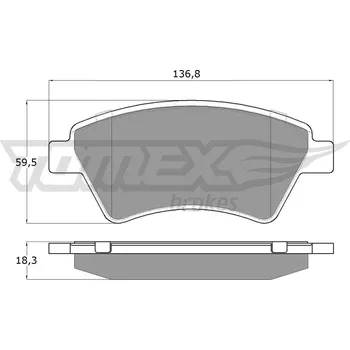 Brzdová destička Sada brzdových destiček, kotoučová brzda TOMEX Brakes TX 13-54