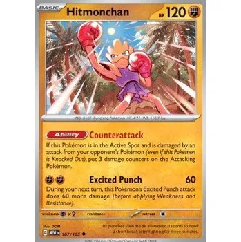 Sběratelská karetní hra Pokémon MEW 107/165 Hitmonchan - 151 Stav: Near Mint, Verze: NORMAL