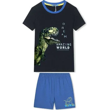 Chlapecké pyžamo CHLAPECKÉ PYŽAMO S DINOSAUREM LÉTO Barva: Tmavě modrá/světle modrá, Velikost: 98
