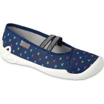 Dívčí bačkory BEFADO 116Y308 dívčí balerínky modré mašličky 35 116Y308_35