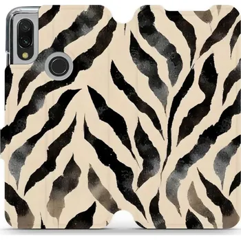 Pouzdro na mobilní telefon Flipové pouzdro Mobiwear - Xiaomi Redmi 7 - VA53S Zebří (Knížkové flip pouzdro, obal, kryt na mobil Xiaomi Redmi 7 - VA53S Zebří, materiál Umělá kůže + TPU - ochrana 360°, stojánek, silikonová vanička, magnetické zavírání)