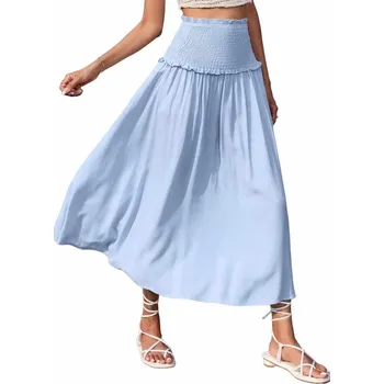 Dámská sukně Dámská sukně s vysokým pasem 2 v 1 Nebesky modrá L