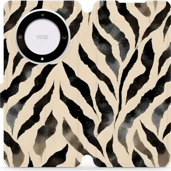 Pouzdro na mobilní telefon Flipové pouzdro Mobiwear - Honor Magic5 Lite 5G - VA53S Zebří (Knížkové flip pouzdro, obal, kryt na mobil Honor Magic5 Lite 5G - VA53S Zebří, materiál Umělá kůže + TPU - ochrana 360°, stojánek, silikonová vanička, magnetické zavírání)