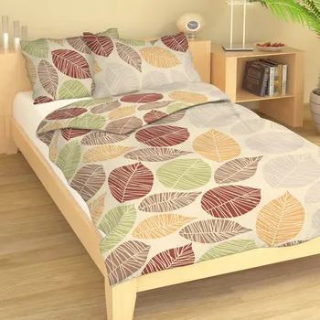 Povlečení Bavlněné povlečení listy podzim 9408-67 - 140x220 + 50x70 cm