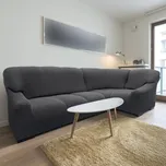 decoDoma napínací potahy na rohovou sedačku strečový NIAGARA antracitová rohová sedačka (š. 340 - 540 cm)