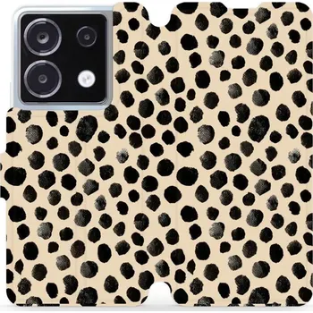 Pouzdro na mobilní telefon Flipové pouzdro Mobiwear - Xiaomi Redmi Note 13 Pro 5G / Poco X6 5G - VA50S Černé puntíky (Knížkové flip pouzdro, obal, kryt na mobil Xiaomi Redmi Note 13 Pro 5G / Poco X6 5G - VA50S Černé puntíky, materiál Umělá kůže + TPU - ochrana 360°, stojánek,)