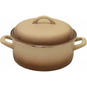 Hrnec Kastrol Metalac capuccino, mělký kastrol Standard s poklicí 18 cm, 2,2 l