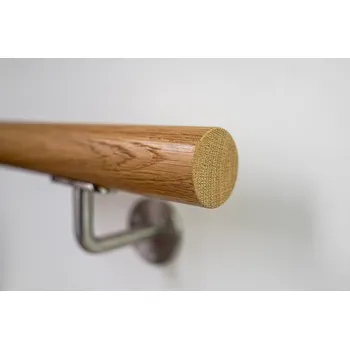 Zábradlí Hahn Holz Dubové madlo kulaté O42 mm - odstín bezbarvý Délka madla: 1000mm, Zakončení madla: Rovné