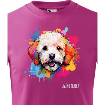 Dětské tričko Bišon, Barva Purpurová, Velikost 122 cm/6 roků, Canvas Dětské tričko 2429