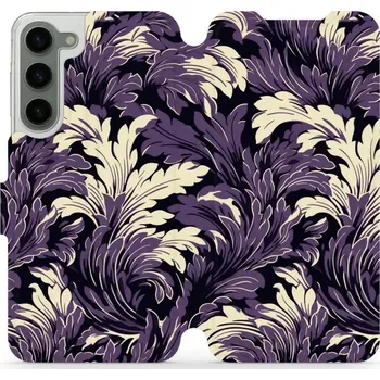 Pouzdro na mobilní telefon Flipové pouzdro Mobiwear - Samsung Galaxy S23 Plus - VA46S Fialové rostliny (Knížkové flip pouzdro, obal, kryt na mobil Samsung Galaxy S23 Plus - VA46S Fialové rostliny, materiál Umělá kůže + TPU - ochrana 360°, stojánek, silikonová vanička, magnetické)