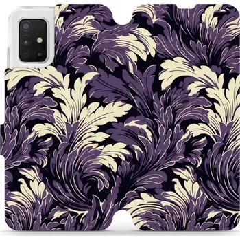 Pouzdro na mobilní telefon Flipové pouzdro Mobiwear - Samsung Galaxy A51 - VA46S Fialové rostliny (Knížkové flip pouzdro, obal, kryt na mobil Samsung Galaxy A51 - VA46S Fialové rostliny, materiál Umělá kůže + TPU - ochrana 360°, stojánek, silikonová vanička, magnetické zavírání)