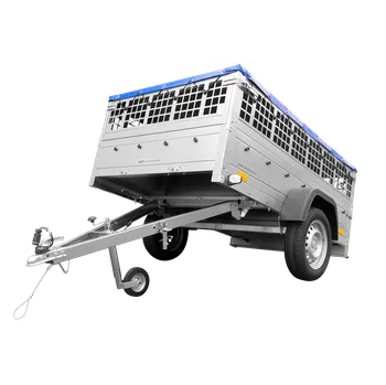 Přívěs Garden Trailer 201 KIPP s síťovanými BIS bočnicemi a modrou plachtou