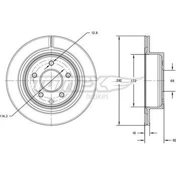 Brzdový kotouč Brzdový kotouč TOMEX Brakes TX 71-72
