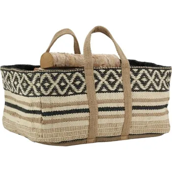 Přírodní jutová taška na dřevo-etno