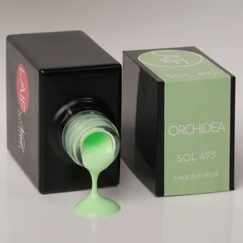 Umělé nehty Laif Gel lak zelený SOL - 493 Orchidea 10ml