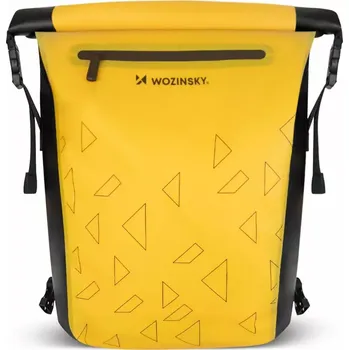 batoh na kolo Batoh Wozinsky voděodolný bágl na záda i na zadní nosič na kole 2v1 23l - žlutý (Wozinsky waterproof backpack for bicycle trunk bike bag 2in1 23l yellow (WBB31YE))