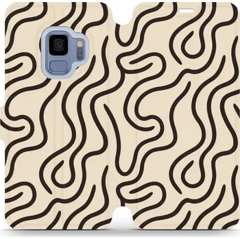 Pouzdro na mobilní telefon Flipové pouzdro Mobiwear - Samsung Galaxy S9 - VA60S Linky (Knížkové flip pouzdro, obal, kryt na mobil Samsung Galaxy S9 - VA60S Linky, materiál Umělá kůže + TPU - ochrana 360°, stojánek, silikonová vanička, magnetické zavírání)