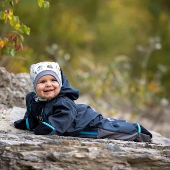 dívčí zimní kombinéza Dupeto Softshellový overal s fleecem 30/15 Bubliny 86/92/98