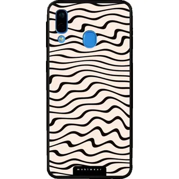 Pouzdro na mobilní telefon Lesklý kryt Mobiwear Glossy - Samsung Galaxy A40 - GA62G Vlnky na béžové (Prémiové lesklé pouzdro, obal, kryt Mobiwear Glossy na mobil Samsung Galaxy A40 - GA62G Vlnky na béžové, materiál Plast + TPU silikon - krytí po všech stranách, neošoupatelný potisk