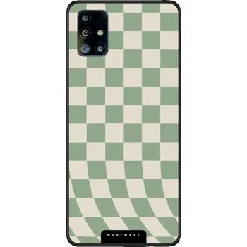 Pouzdro na mobilní telefon Lesklý kryt Mobiwear Glossy - Samsung Galaxy A51 - GA58G Zelená a béžová šachovnice (Prémiové lesklé pouzdro, obal, kryt Mobiwear Glossy na mobil Samsung Galaxy A51 - GA58G Zelená a béžová šachovnice, materiál Plast + TPU silikon - krytí po všech stranách