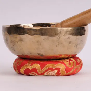 Tibetská mísa 540 g - průměr 16 cm, ručně tepaná, tón A, s paličkou a podložkou v ceně