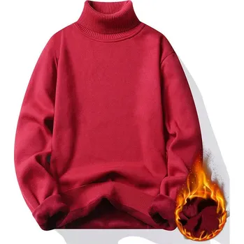 Zateplený rolák s plyšem uvnitř Barva: Červená, Velikost: L