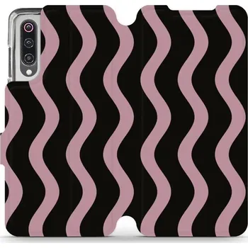 Pouzdro na mobilní telefon Flipové pouzdro Mobiwear - Xiaomi Mi 9 - VA54S Fialové vlnky (Knížkové flip pouzdro, obal, kryt na mobil Xiaomi Mi 9 - VA54S Fialové vlnky, materiál Umělá kůže + TPU - ochrana 360°, stojánek, silikonová vanička, magnetické zavírání)