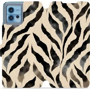 Pouzdro na mobilní telefon Flipové pouzdro Mobiwear - Motorola Moto G72 - VA53S Zebří (Knížkové flip pouzdro, obal, kryt na mobil Motorola Moto G72 - VA53S Zebří, materiál Umělá kůže + TPU - ochrana 360°, stojánek, silikonová vanička, magnetické zavírání)