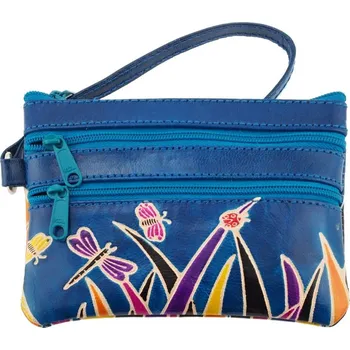 Dámská kožená peněženka s poutkem Savana modrá 14 x 10 cm