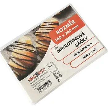 Sáček na potraviny sáček mikrotenový HDPE 160x240 mm, 10my (50 ks/balení)