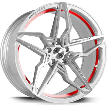 Alu kolo Corspeed KHARMA Stříbrná broušená / červený lem 9×20" 5×112 ET 35