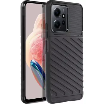 Pouzdro na mobilní telefon Odolnější gumové pouzdro Armored Thunder na mobilní telefon Xiaomi Redmi Note 12 4G Černé (Odolný kryt či obal Armored Thunder na mobil Xiaomi Redmi Note 12 4G v černé barvě)