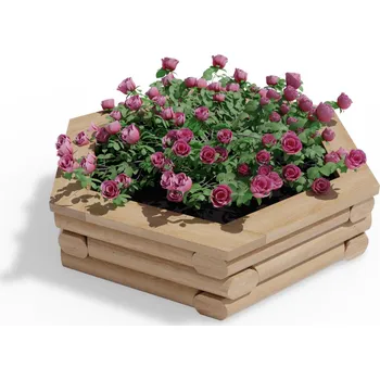 Květináč Vyvýšený dřevěný záhon 120 cm, výška 27,5 cm, šestihranný