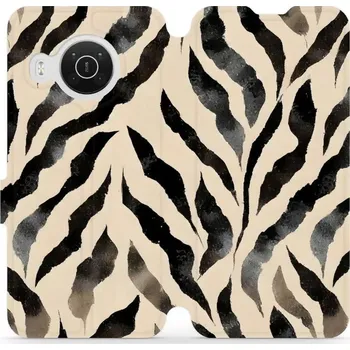 Pouzdro na mobilní telefon Flipové pouzdro Mobiwear - Nokia X10 - VA53S Zebří (Knížkové flip pouzdro, obal, kryt na mobil Nokia X10 - VA53S Zebří, materiál Umělá kůže + TPU - ochrana 360°, stojánek, silikonová vanička, magnetické zavírání)