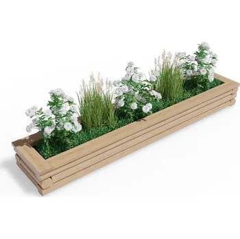 Květináč Vyvýšený dřevěný záhon 50 x 250 cm, výška 27,5 cm, obdélníkový