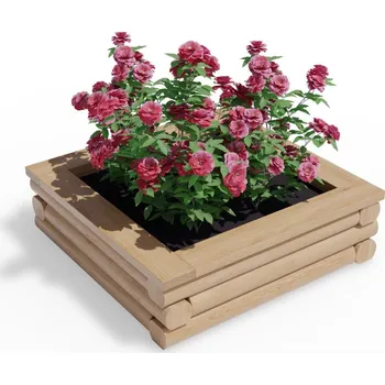 Květináč Vyvýšený dřevěný záhon 90 x 90 cm, výška 27,5 cm, čtvercový