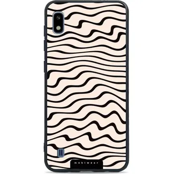 Pouzdro na mobilní telefon Lesklý kryt Mobiwear Glossy - Samsung Galaxy A10 - GA62G Vlnky na béžové (Prémiové lesklé pouzdro, obal, kryt Mobiwear Glossy na mobil Samsung Galaxy A10 - GA62G Vlnky na béžové, materiál Plast + TPU silikon - krytí po všech stranách, neošoupatelný potisk