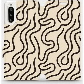 Pouzdro na mobilní telefon Flipové pouzdro Mobiwear - Sony Xperia 10 II - VA60S Linky (Knížkové flip pouzdro, obal, kryt na mobil Sony Xperia 10 II - VA60S Linky, materiál Umělá kůže + TPU - ochrana 360°, stojánek, silikonová vanička, magnetické zavírání)