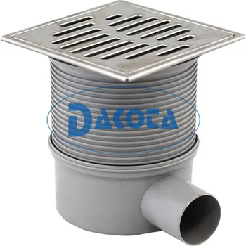 Odvodňovací žlab Dakota Teleskopická podlahová vpusť s bočním odtokem a celonerezovou mřížkou 150 x 150 mm
