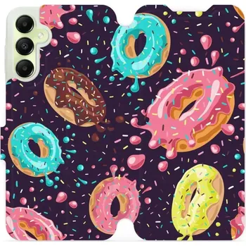 Pouzdro na mobilní telefon Flipové pouzdro Mobiwear - Samsung Galaxy A05s - VP19S Donutky (Knížkové flip pouzdro, obal, kryt na mobil Samsung Galaxy A05s - VP19S Donutky, materiál Umělá kůže + TPU - ochrana 360°, stojánek, silikonová vanička, magnetické zavírání)