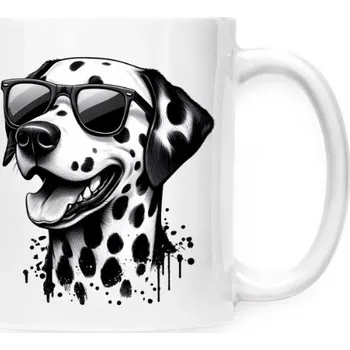 Hrnek malý bílý s potiskem Vysmátý dalmatin