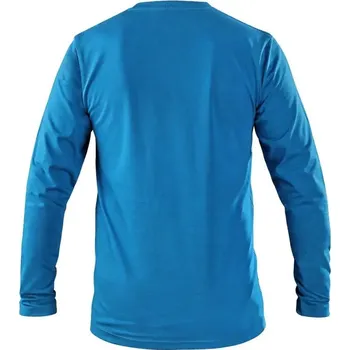 Pánská móda Tričko CXS SIMON, dlouhý rukáv, azurově modré, vel. 2XL